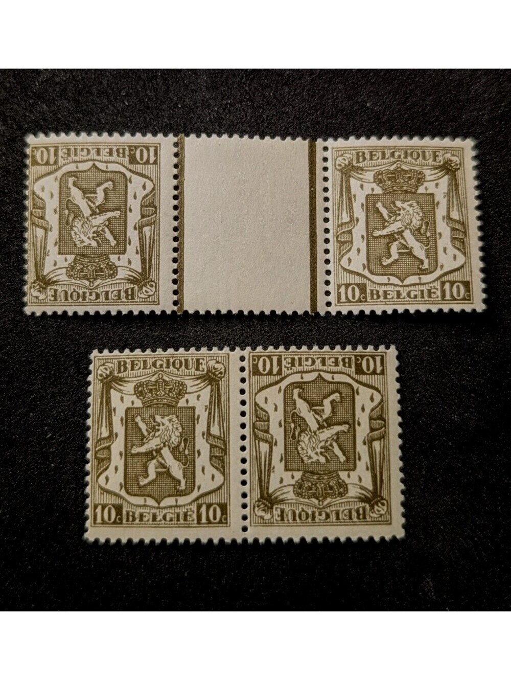 1935 - 1948 Belgium 10c - Sc#267 Paired with ad